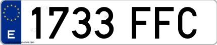 Ejemplo de matrícula española 1733 FFC