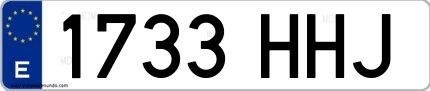 Ejemplo de matrícula española 1733 HHJ