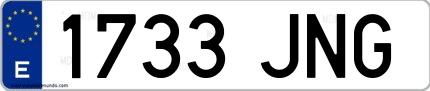 Ejemplo de matrícula española 1733 JNG