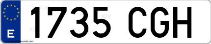 Ejemplo de matrícula española 1735 CGH