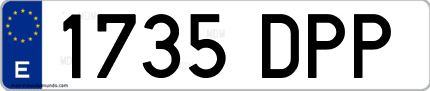 Ejemplo de matrícula de coche ordinaria 1735 DPP