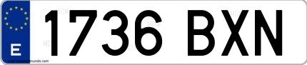 Ejemplo de matrícula española 1736 BXN