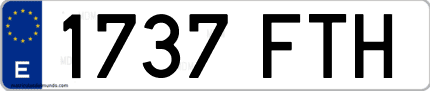Ejemplo de matrícula de coche ordinaria 1737 FTH