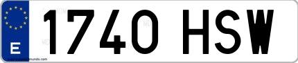 Ejemplo de matrícula española 1740 HSW