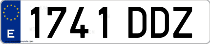 Ejemplo de matrícula de coche ordinaria 1741 DDZ