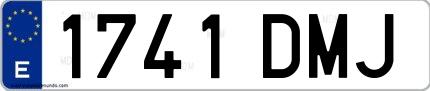 Ejemplo de matrícula española 1741 DMJ