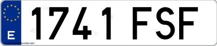 Ejemplo de matrícula española 1741 FSF