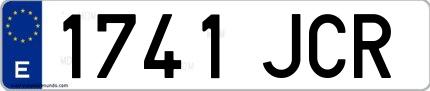 Ejemplo de matrícula española 1741 JCR