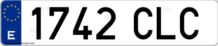 Ejemplo de matrícula de coche ordinaria 1742 CLC
