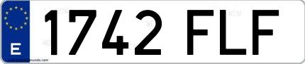 Ejemplo de matrícula española 1742 FLF