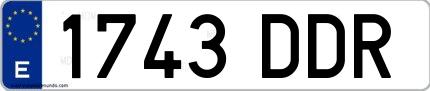 Ejemplo de matrícula española 1743 DDR