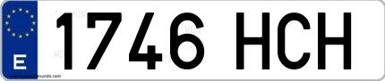 Ejemplo de matrícula española 1746 HCH