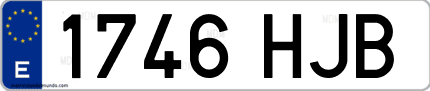 Ejemplo de matrícula de coche ordinaria 1746 HJB