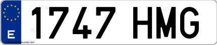 Ejemplo de matrícula española 1747 HMG