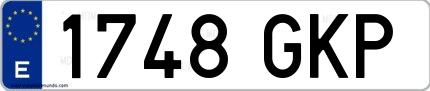Ejemplo de matrícula española 1748 GKP