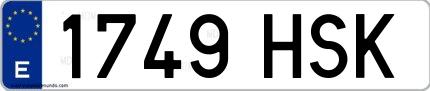 Ejemplo de matrícula española 1749 HSK