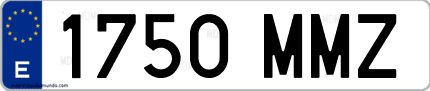 Ejemplo de matrícula de coche ordinaria 1750 MMZ