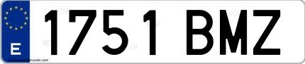 Ejemplo de matrícula española 1751 BMZ
