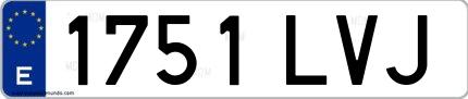 Ejemplo de matrícula española 1751 LVJ