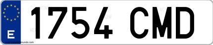 Ejemplo de matrícula española 1754 CMD