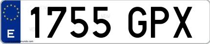 Ejemplo de matrícula española 1755 GPX