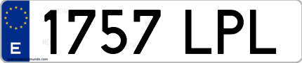 Ejemplo de matrícula de coche ordinaria 1757 LPL