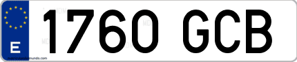 Ejemplo de matrícula de coche ordinaria 1760 GCB