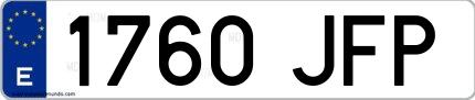 Ejemplo de matrícula española 1760 JFP
