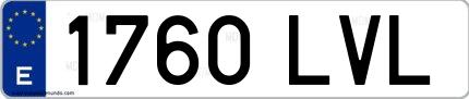 Ejemplo de matrícula española 1760 LVL