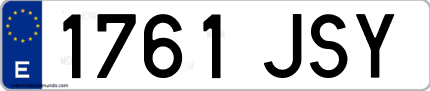 Ejemplo de matrícula de coche ordinaria 1761 JSY