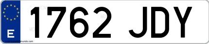 Ejemplo de matrícula española 1762 JDY