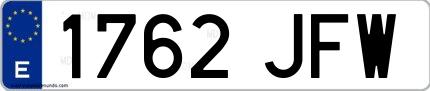 Ejemplo de matrícula española 1762 JFW