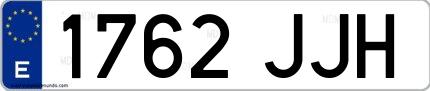 Ejemplo de matrícula española 1762 JJH