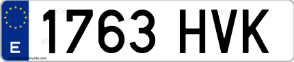 Ejemplo de matrícula de coche ordinaria 1763 HVK