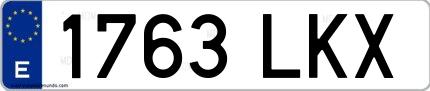 Ejemplo de matrícula española 1763 LKX