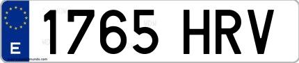 Ejemplo de matrícula española 1765 HRV