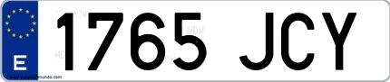 Ejemplo de matrícula española 1765 JCY