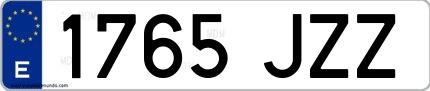 Ejemplo de matrícula española 1765 JZZ