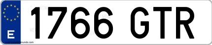 Ejemplo de matrícula española 1766 GTR
