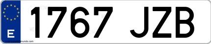 Ejemplo de matrícula española 1767 JZB