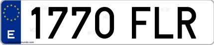 Ejemplo de matrícula española 1770 FLR