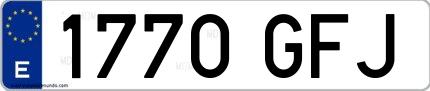 Ejemplo de matrícula española 1770 GFJ
