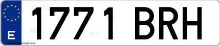 Ejemplo de matrícula española 1771 BRH