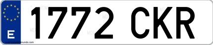 Ejemplo de matrícula española 1772 CKR