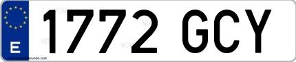 Ejemplo de matrícula española 1772 GCY