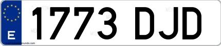 Ejemplo de matrícula española 1773 DJD