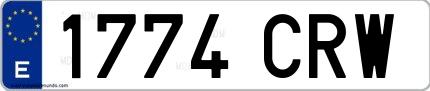 Ejemplo de matrícula española 1774 CRW