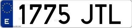 Ejemplo de matrícula española 1775 JTL