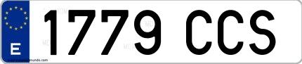 Ejemplo de matrícula española 1779 CCS