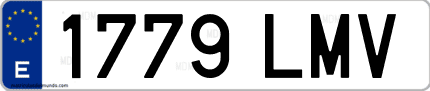 Ejemplo de matrícula de coche ordinaria 1779 LMV
